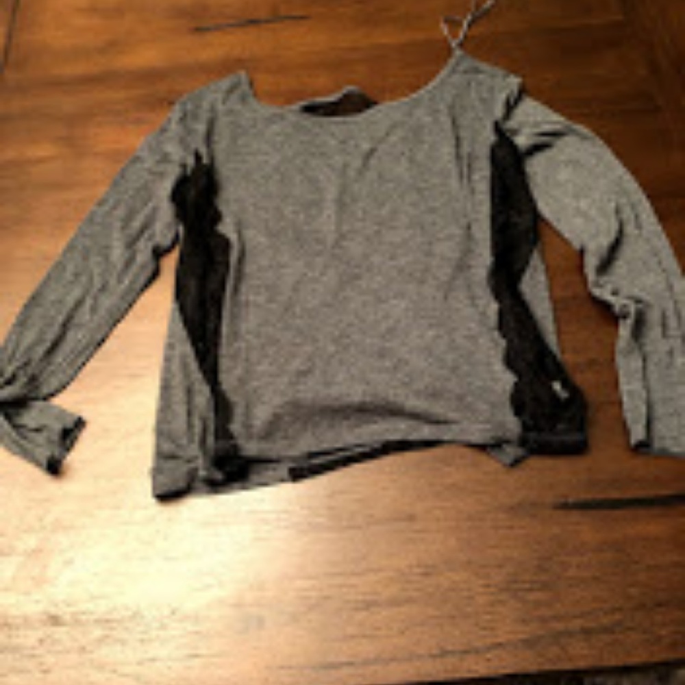 Gray and black lace shirt